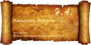 Hanuszek Albina névjegykártya